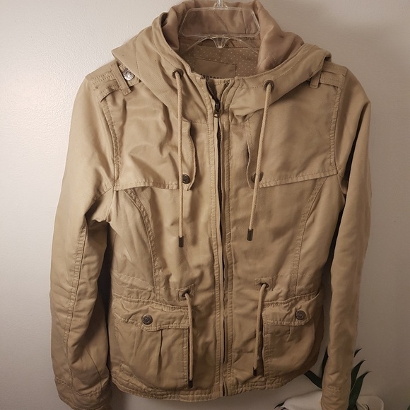 Hooded Khaki Jacket & Tie Waist - Picture 2 of 7